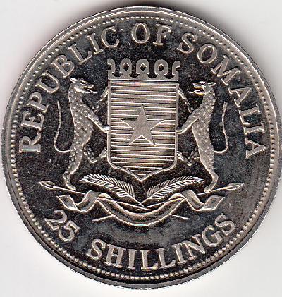 Beschrijving: 25 Shillings SHIP NINA Coloured